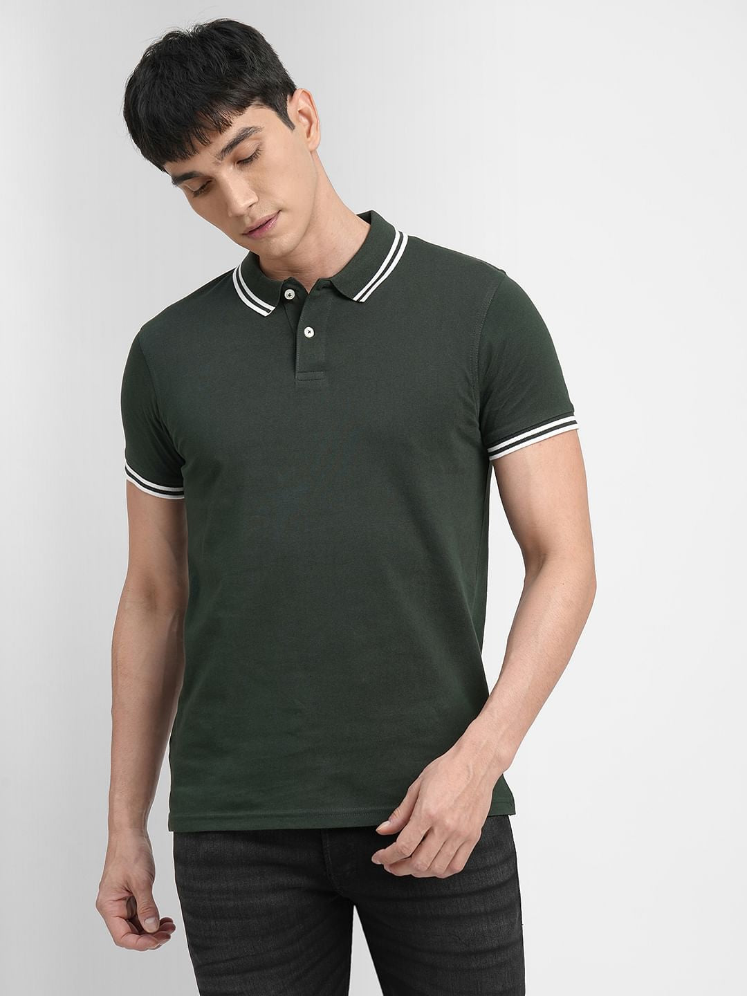 Dark Green Polo Neck T-shirt