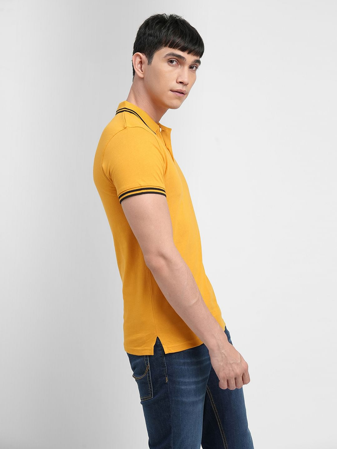 Yellow Polo Neck T-shirt