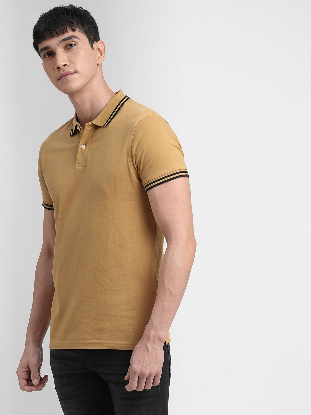 Brown Polo Neck T-shirt