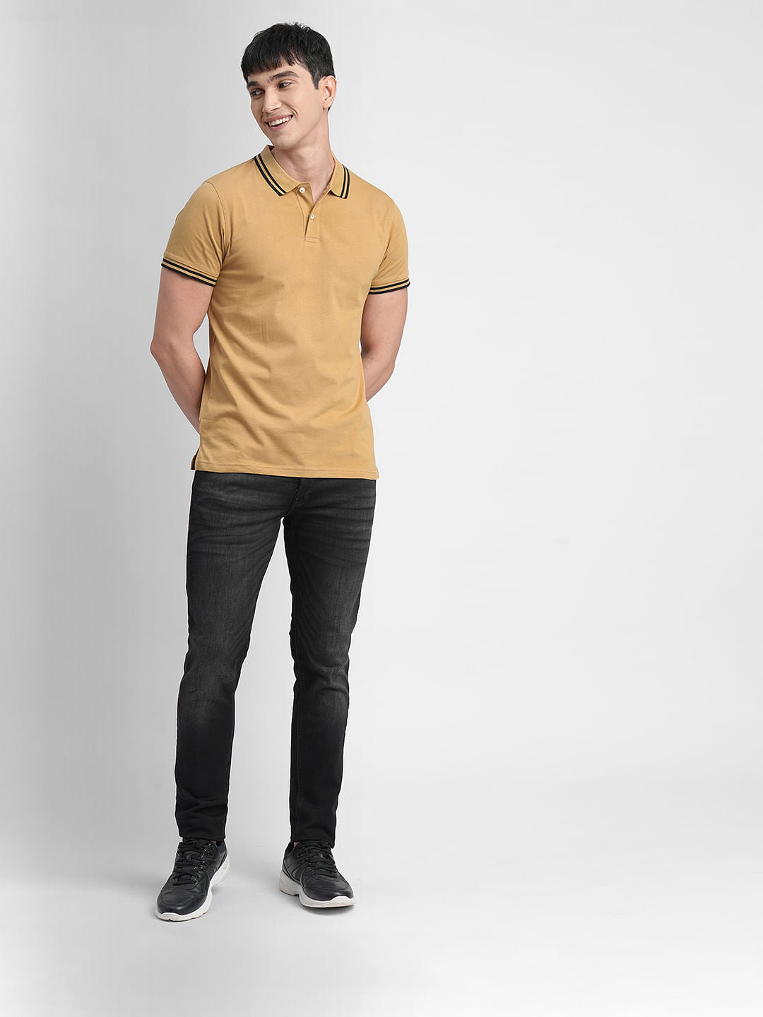 Brown Polo Neck T-shirt