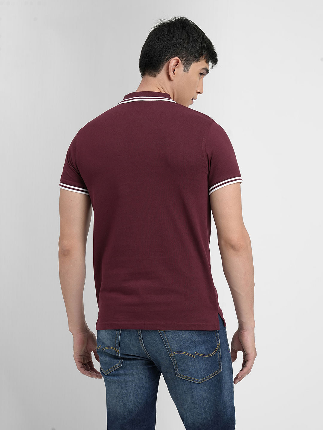 Maroon Polo Neck T-shirt