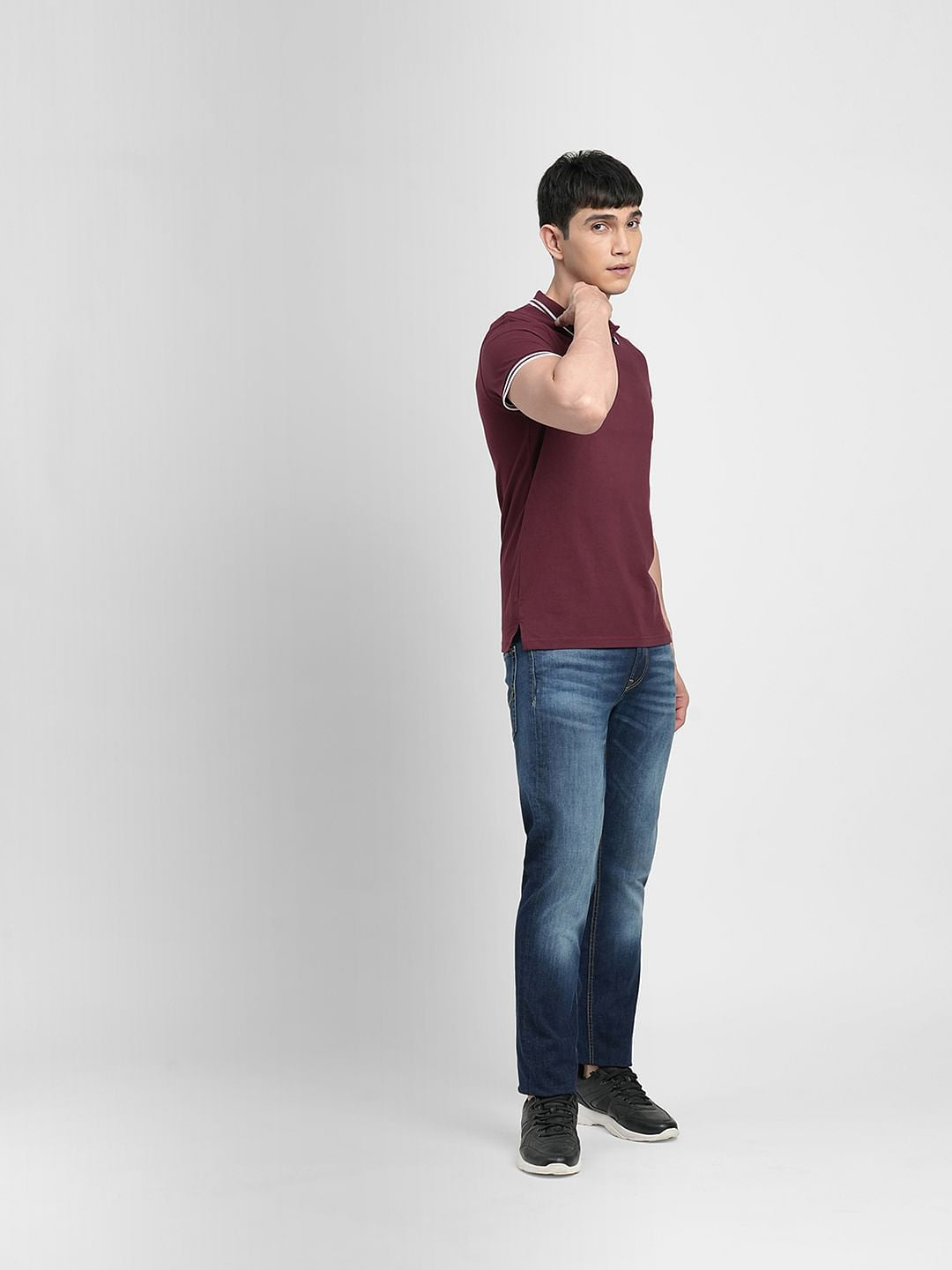 Maroon Polo Neck T-shirt