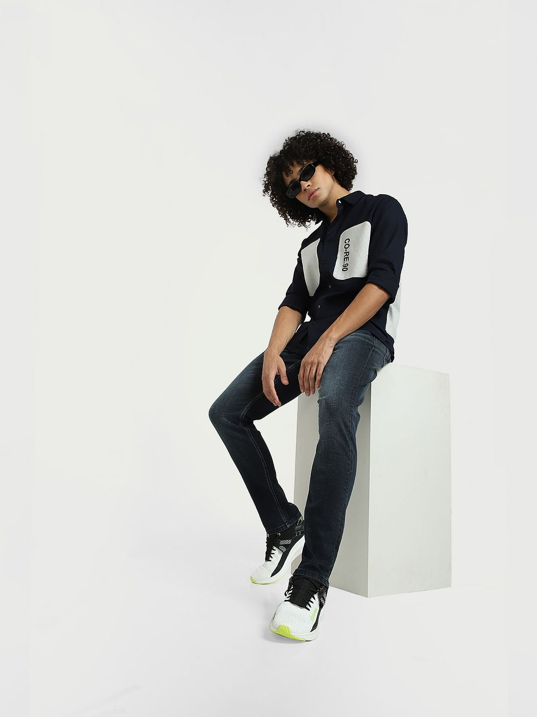 Blue Low Rise Glenn Slim Fit Jeans - Main Image
