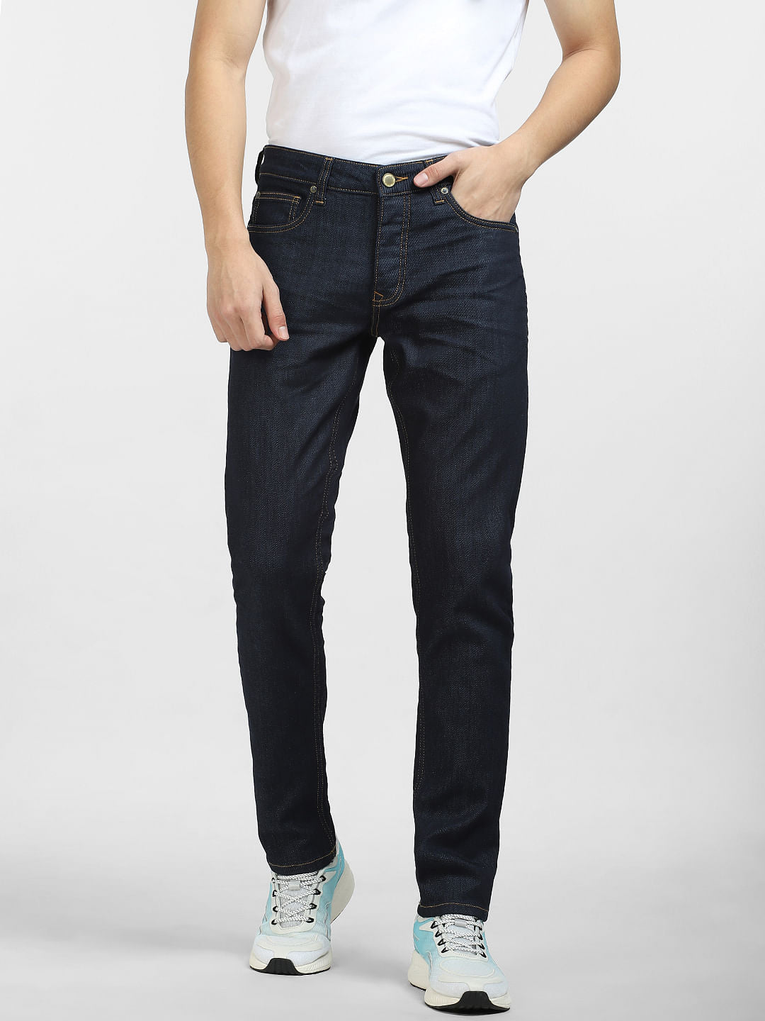 Dark Blue Low Rise Glenn Slim Fit Jeans