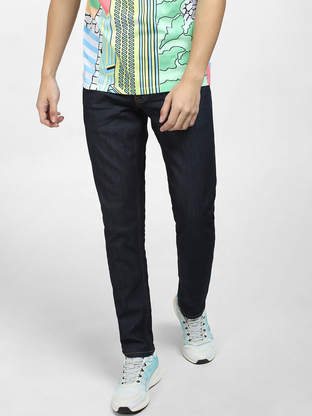 Dark Blue Low Rise Glenn Slim Fit Jeans