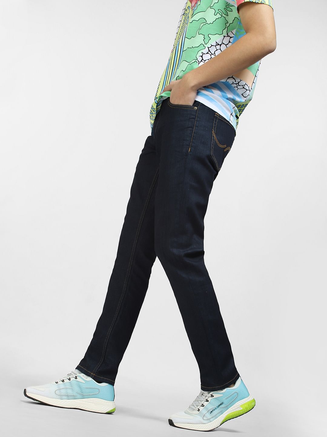 Dark Blue Low Rise Glenn Slim Fit Jeans