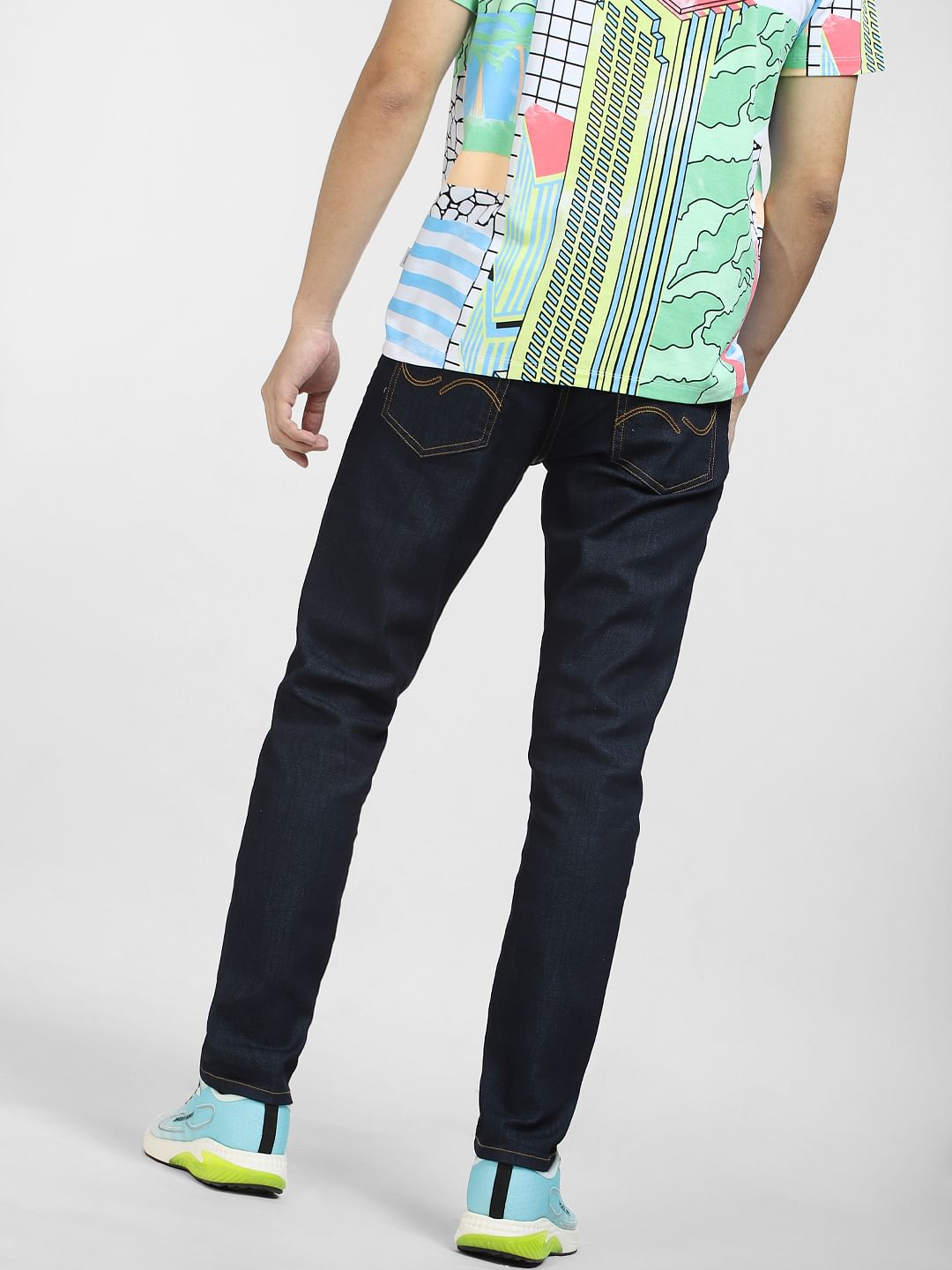 Dark Blue Low Rise Glenn Slim Fit Jeans