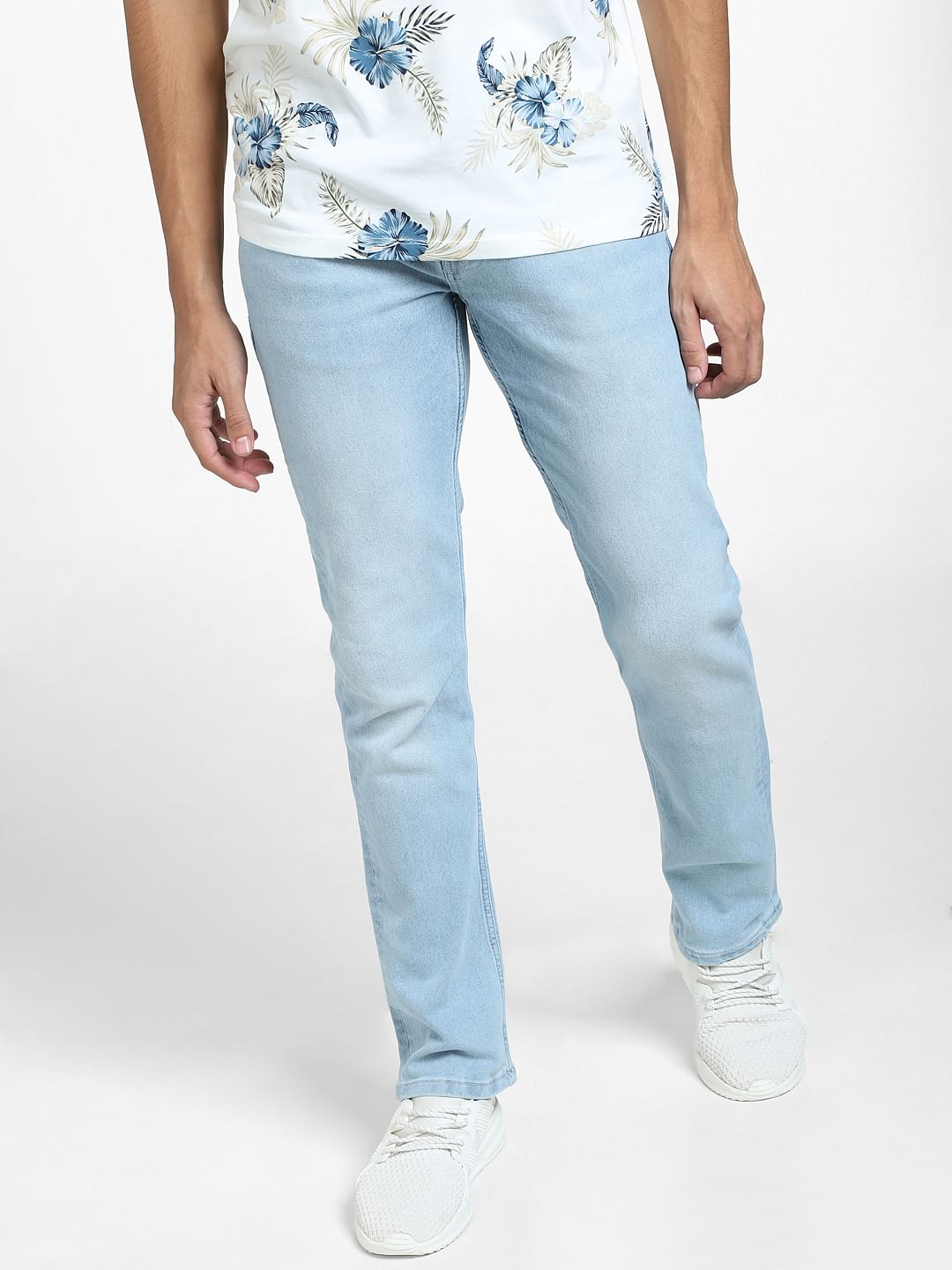 Light Blue Mid Rise Clark Regular Fit Jeans