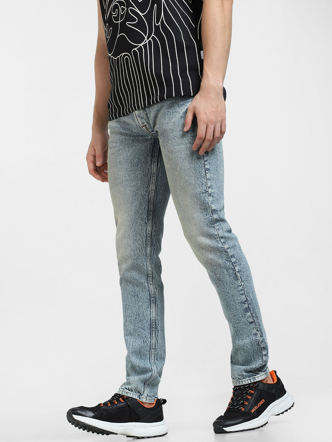 Blue Low Rise Washed Glenn Slim Jeans