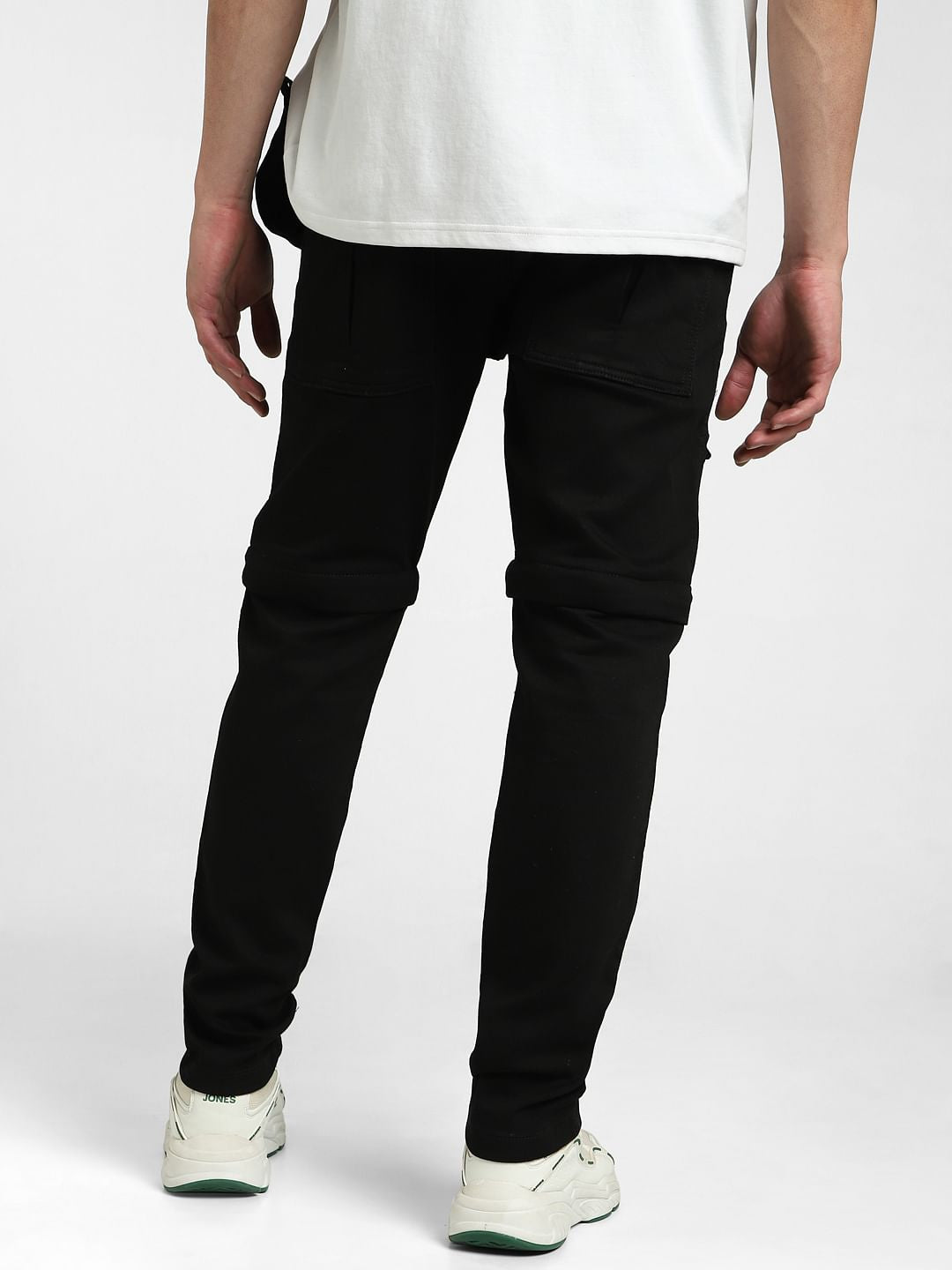 Black Low Rise Detachable Paul Anti Fit Jeans