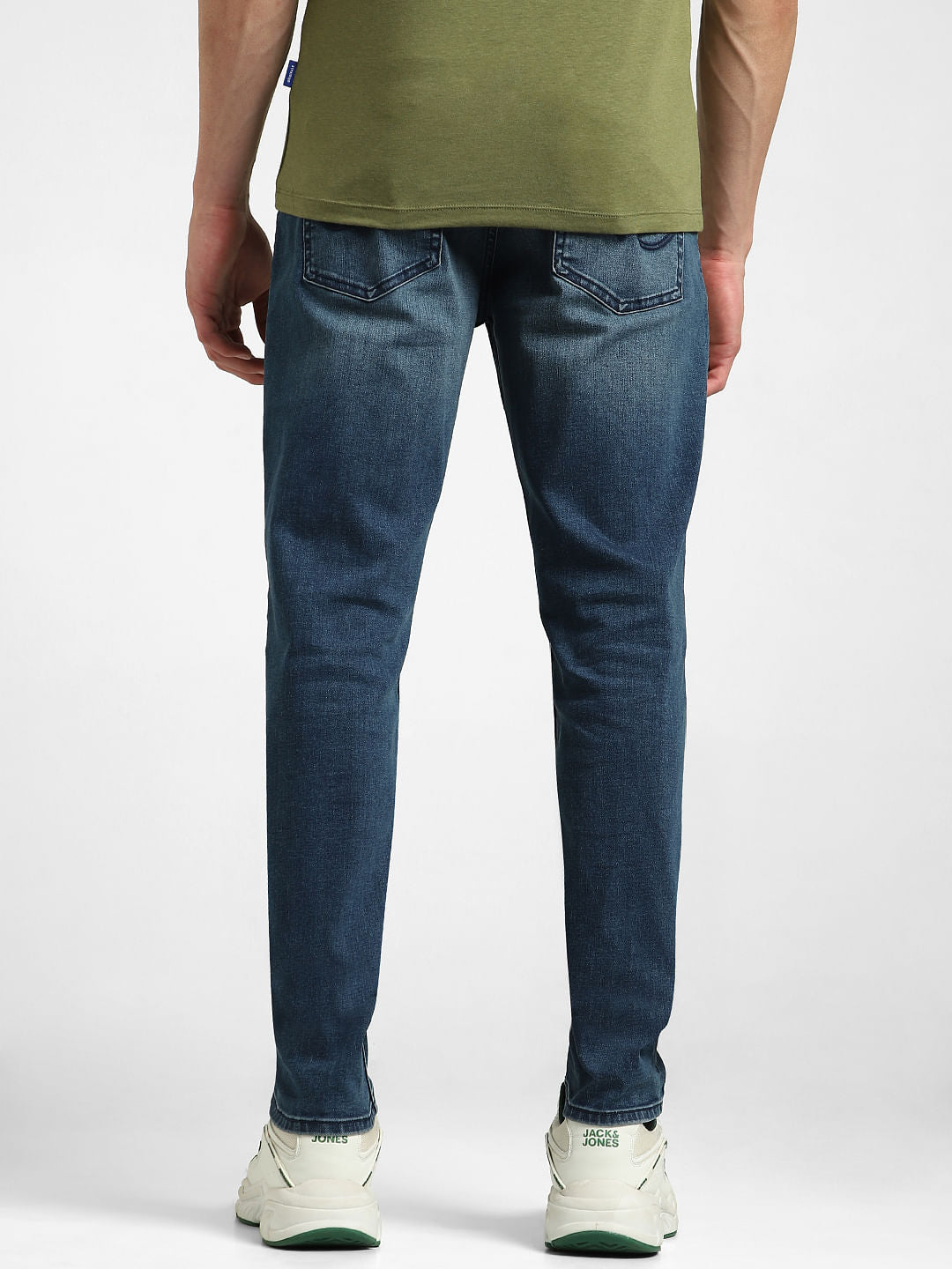 Dark Blue Low Rise Washed Slim Fit Jeans