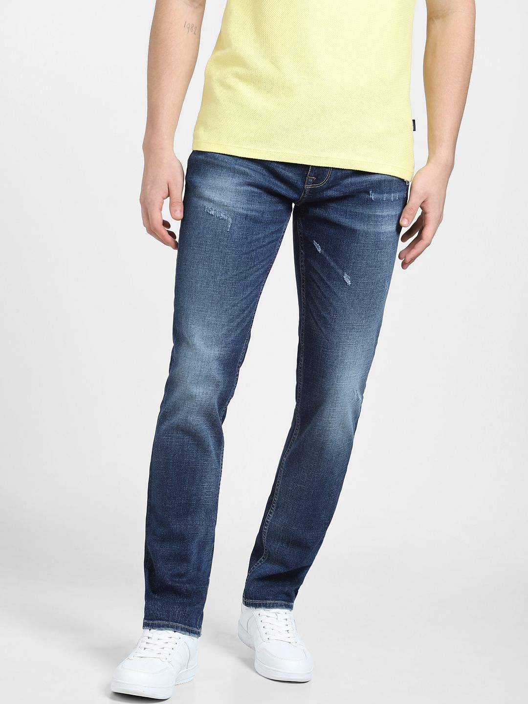 Dark Blue Low Rise Glenn Slim Fit Jeans