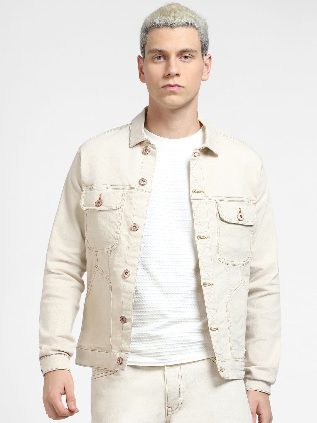 Beige Co-ord Denim Jacket