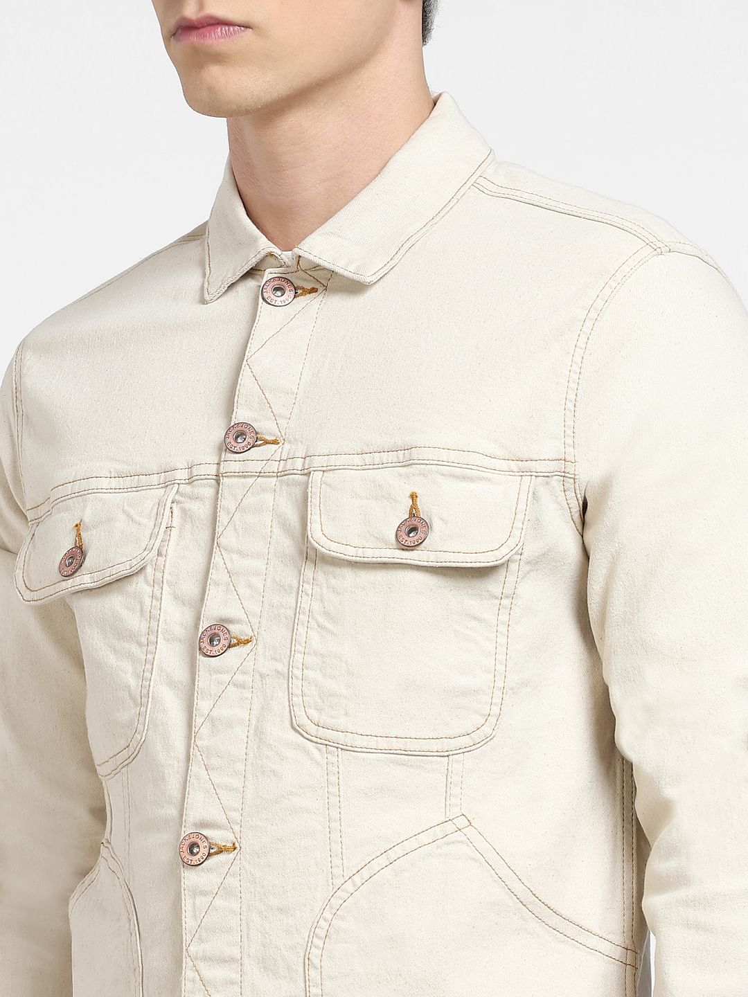 Beige Co-ord Denim Jacket