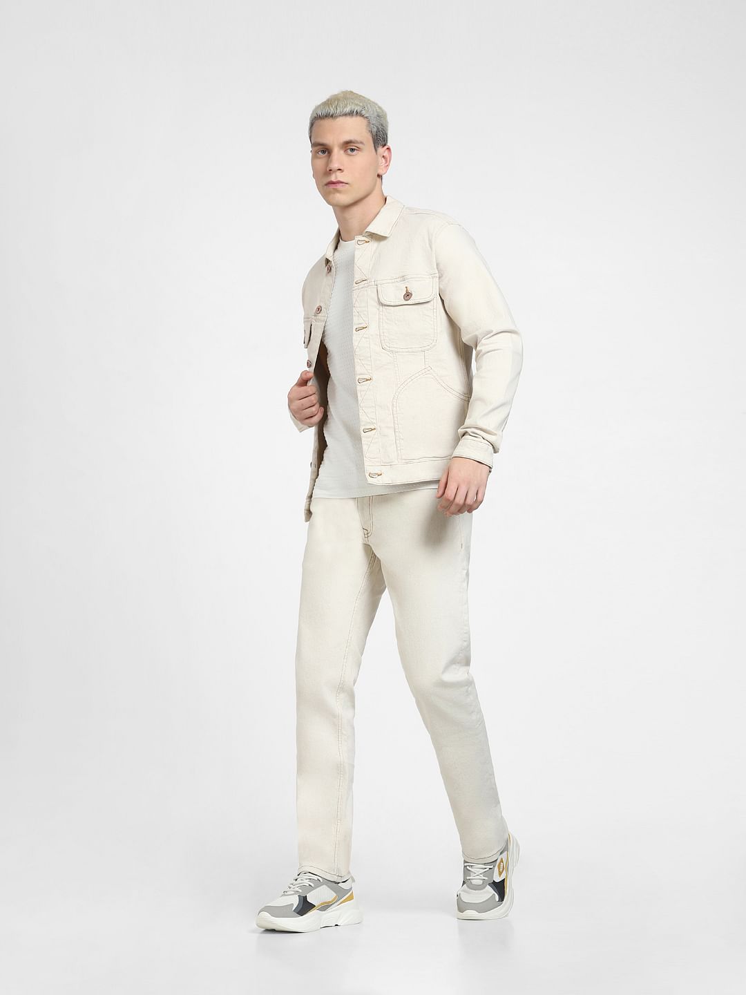 Beige Co-ord Denim Jacket