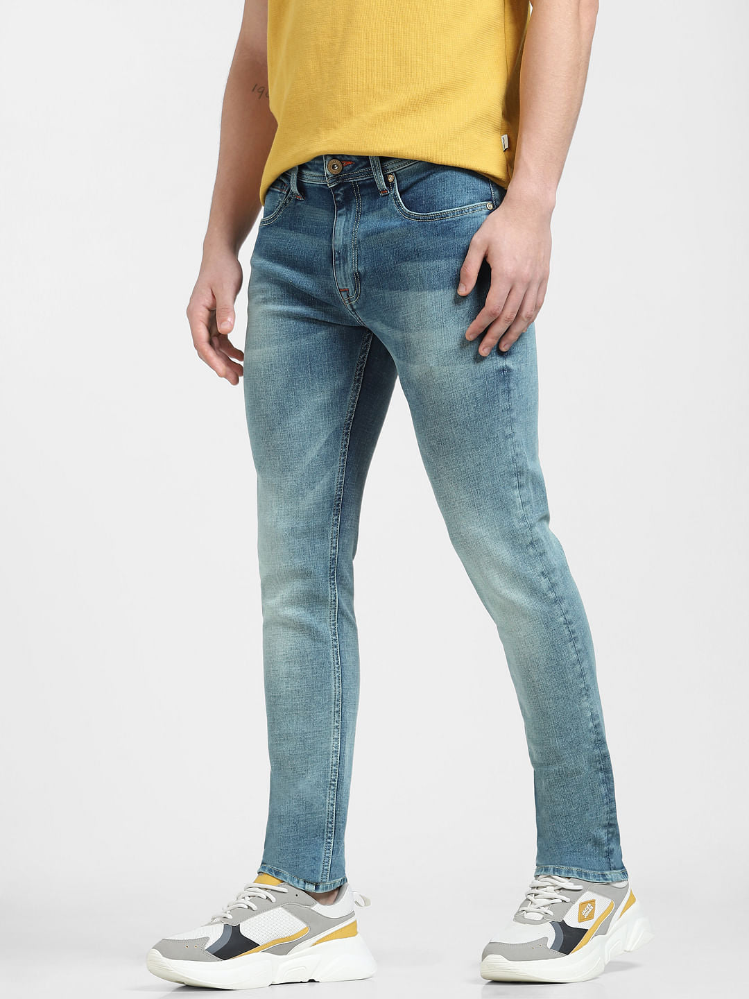 Light Blue Low Rise Washed Liam Skinny Jeans