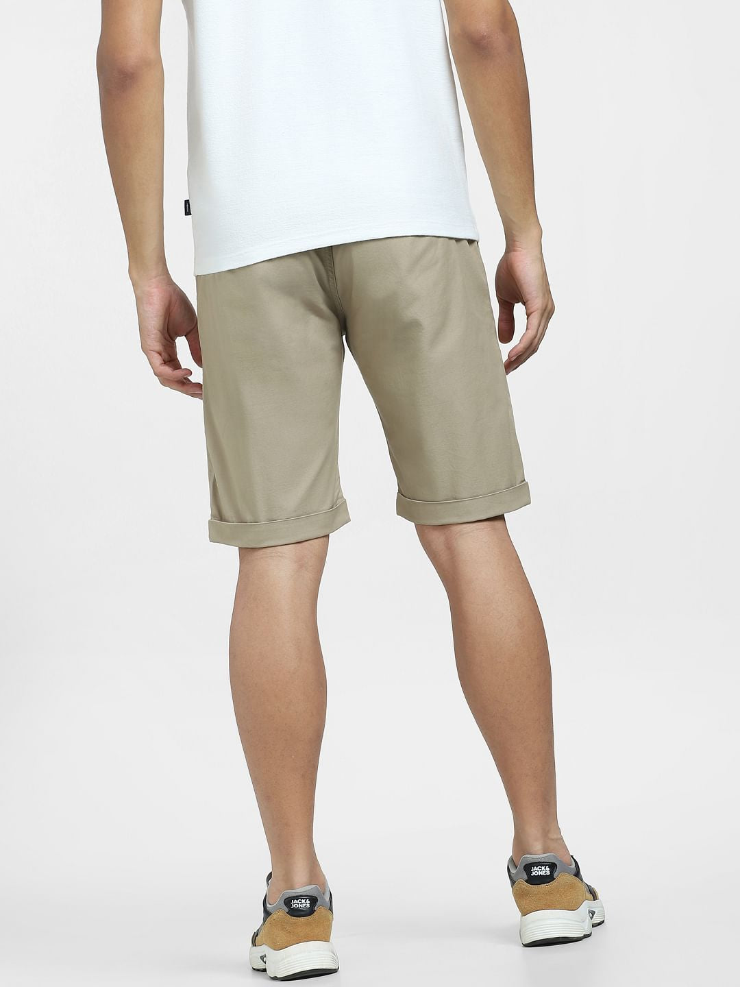 Brown Mid Rise Chino Shorts