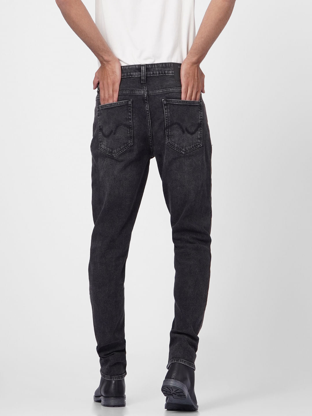 Grey Low Rise Ben Washed Skinny Fit Jeans