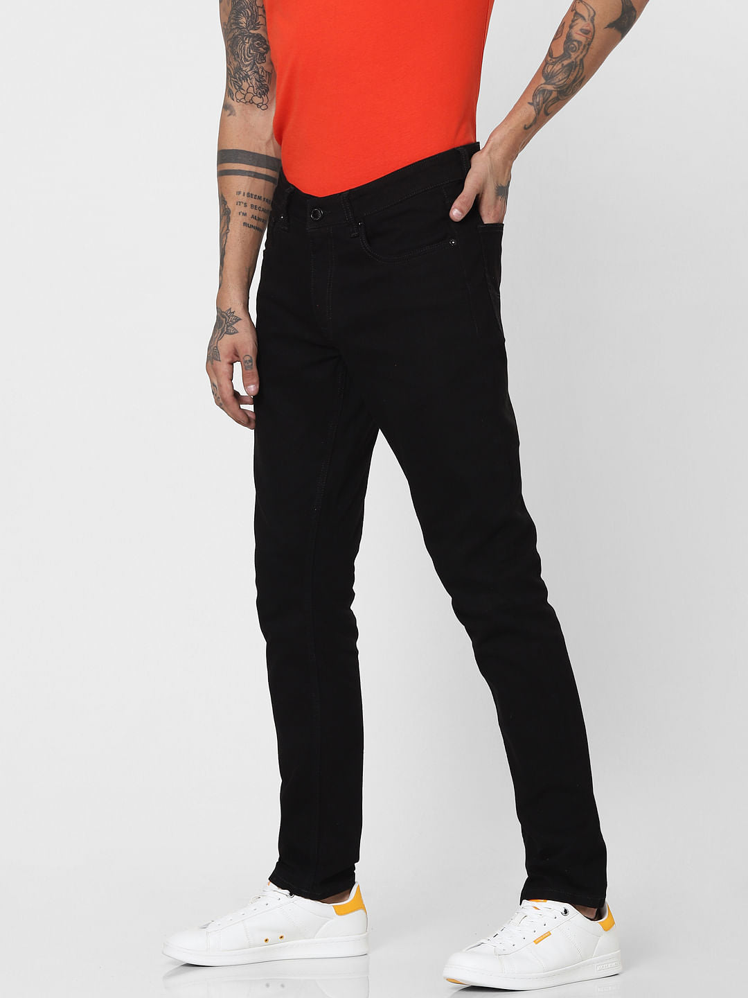 Black Low Rise Glenn Slim Jeans