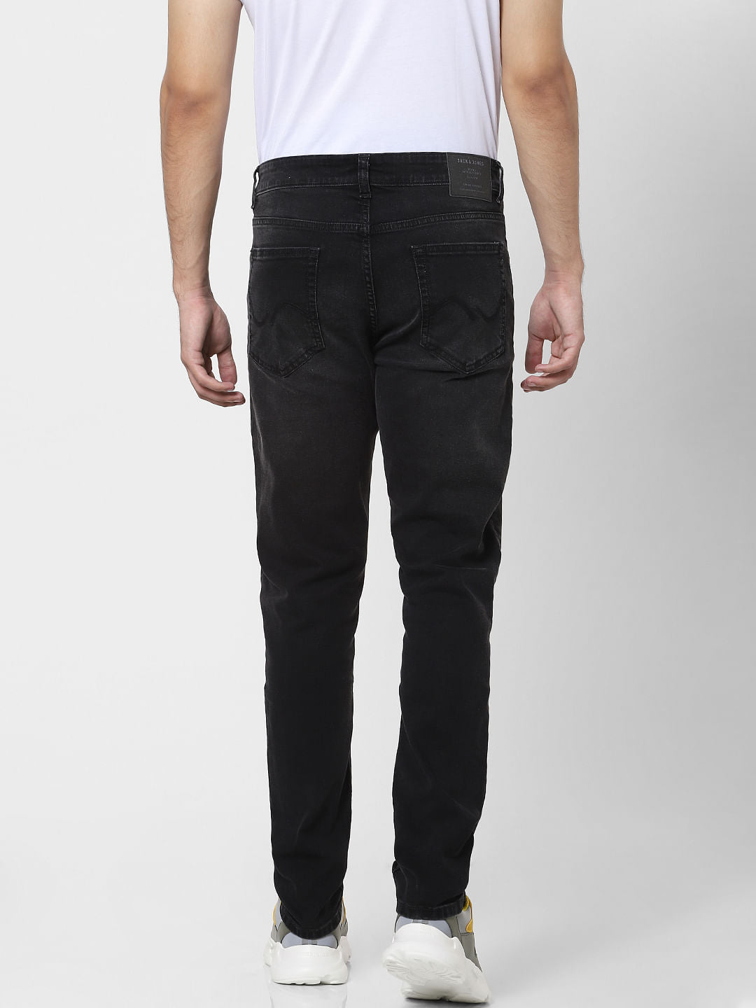 Black Low Rise Distressed Glenn Slim Jeans