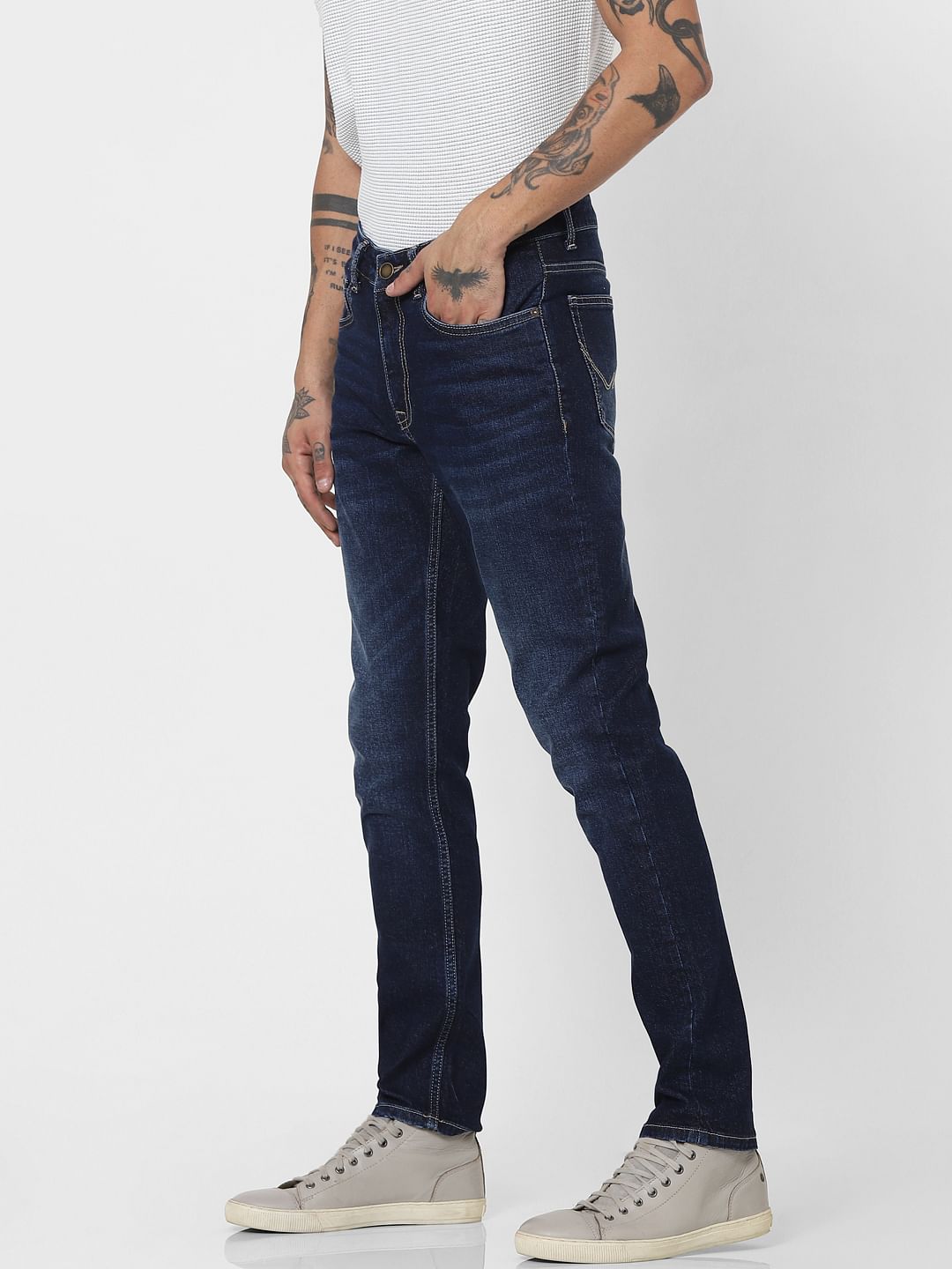 Blue Low Rise Glenn Slim Jeans