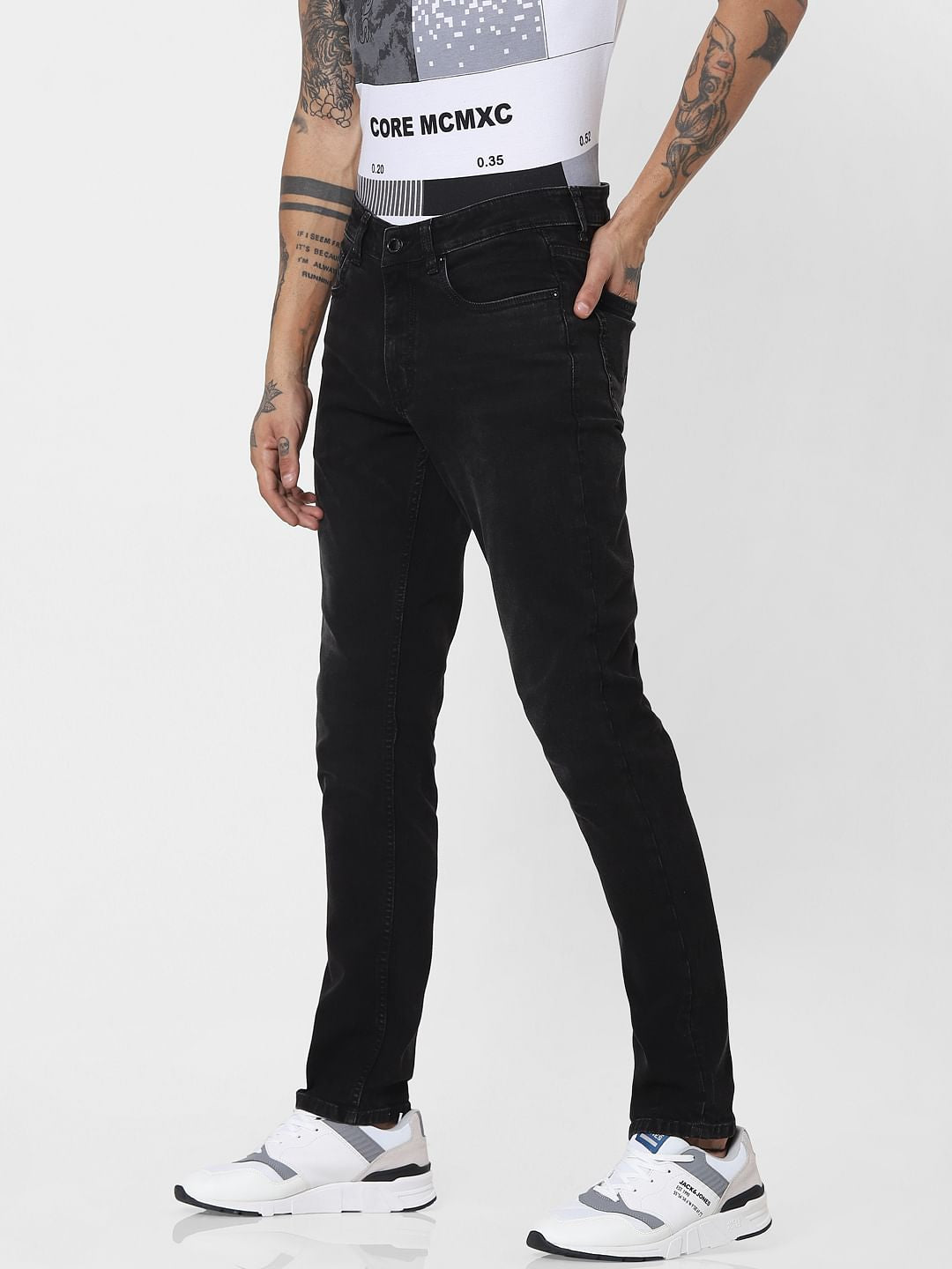 Black Low Rise Glenn Slim Jeans