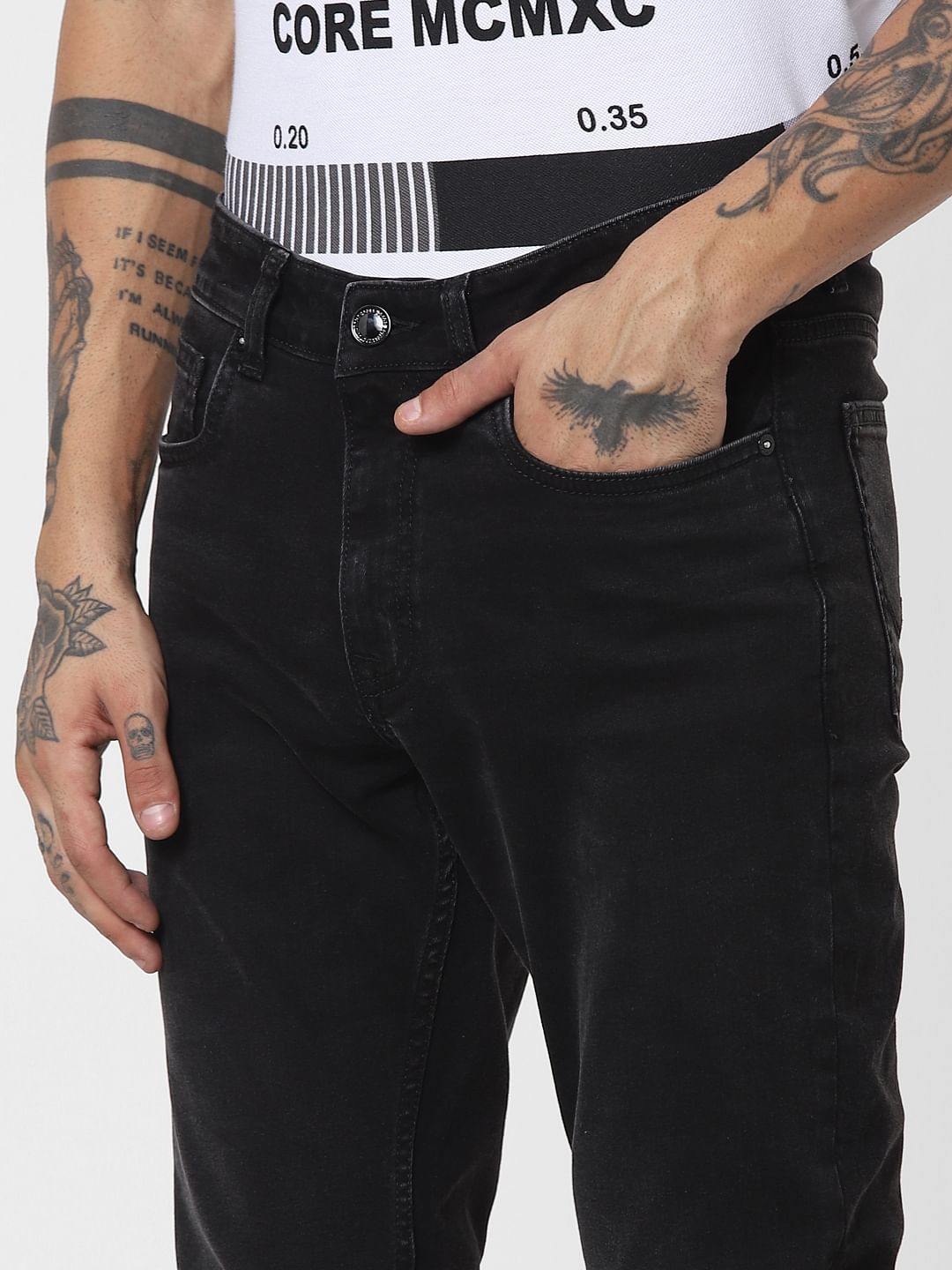 Black Low Rise Glenn Slim Jeans