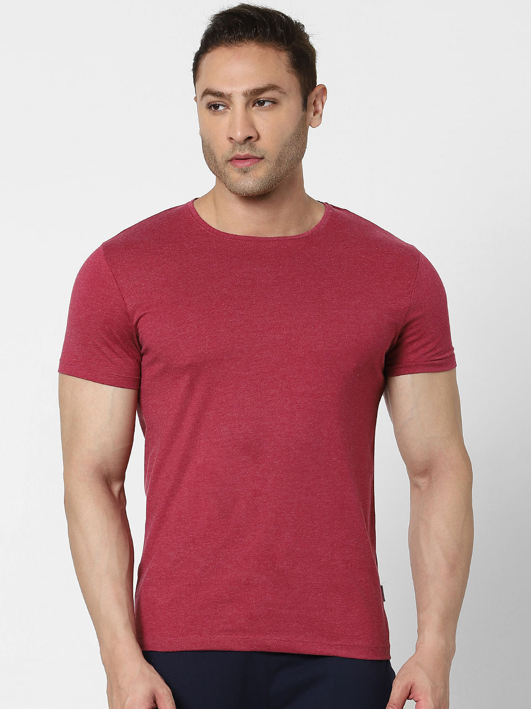 Red & Grey Crew Neck T-shirts - Pack of 2
