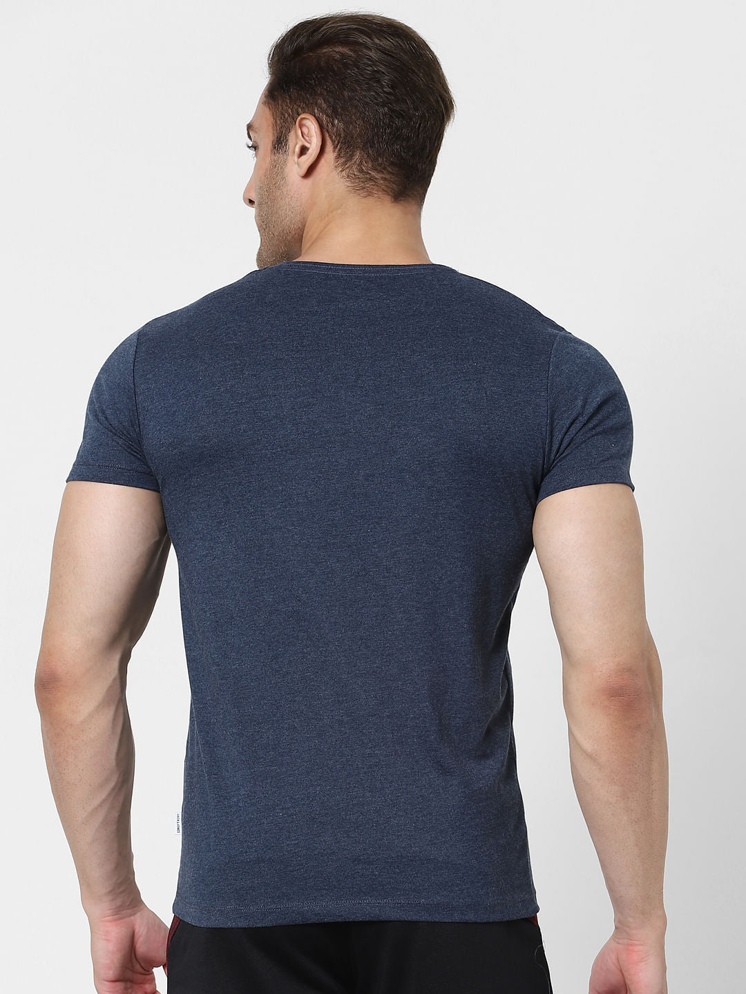 Orange & Blue Crew Neck T-shirts - Pack of 2