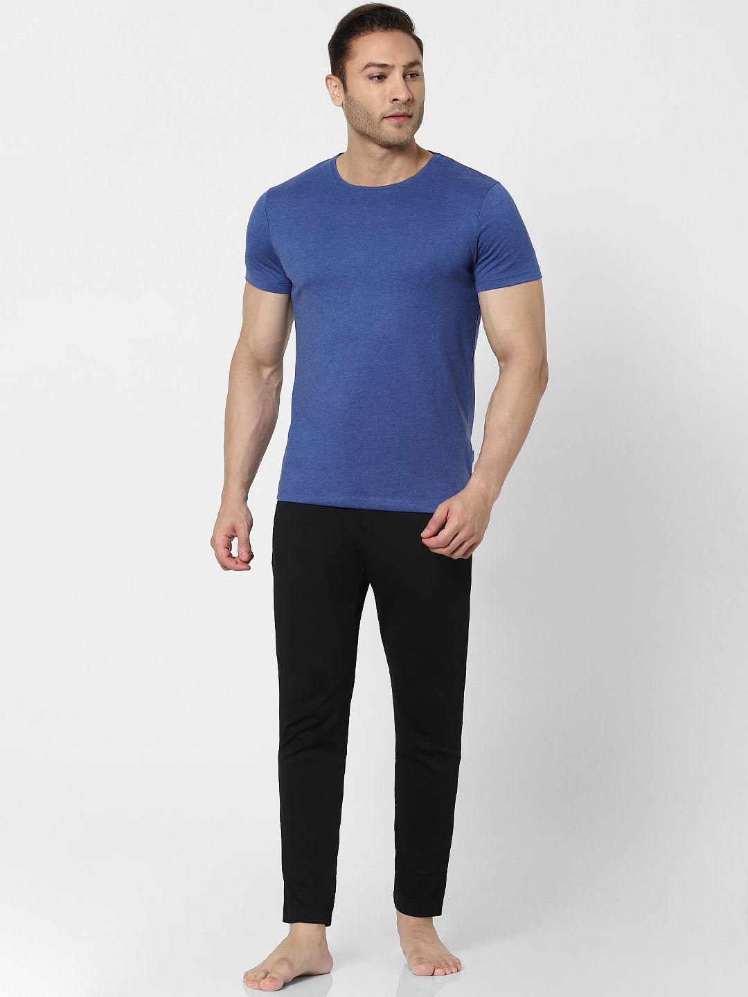 Blue & Green Crew Neck T-shirts - Pack of 2