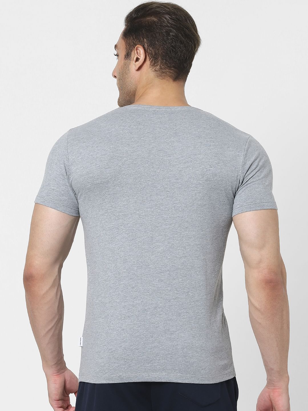 Red & Grey V Neck T-shirts - Pack of 2