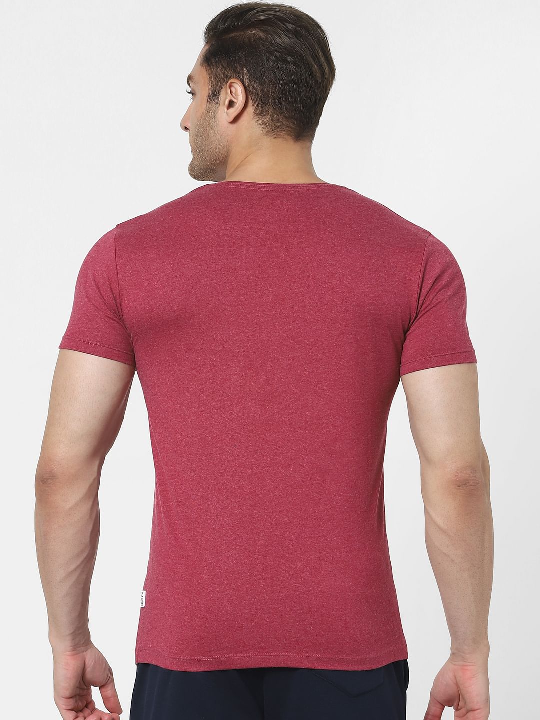 Red & Grey V Neck T-shirts - Pack of 2