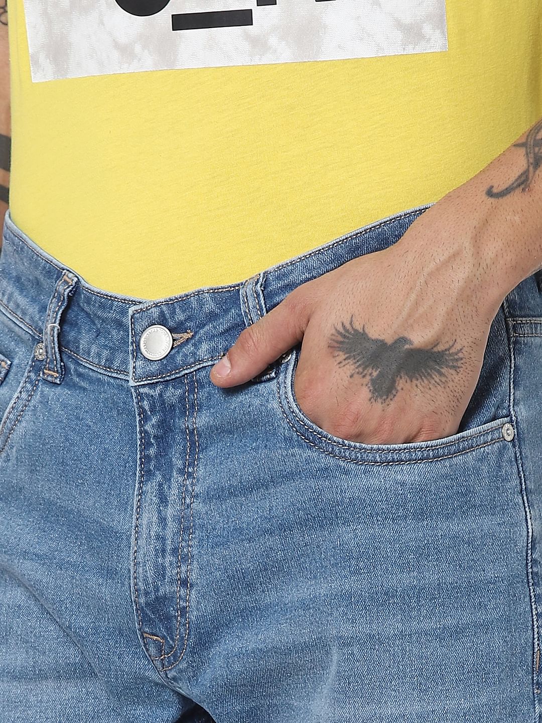 Blue Low Rise Glenn Ripped Slim Jeans