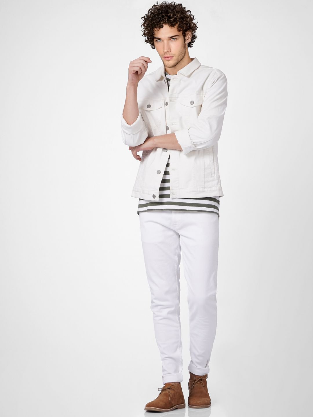 White Low Rise Ben Skinny Jeans