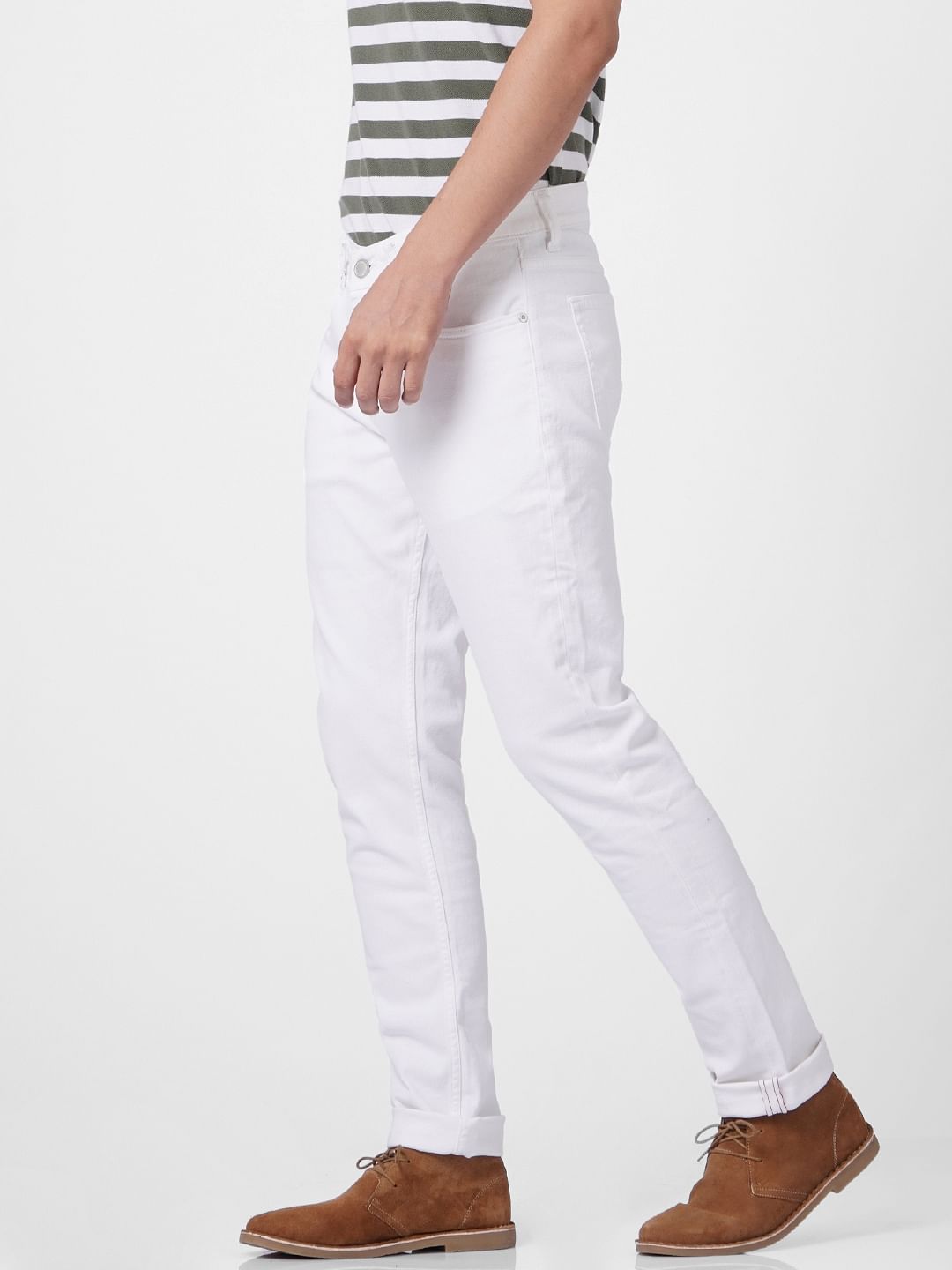 White Low Rise Ben Skinny Jeans