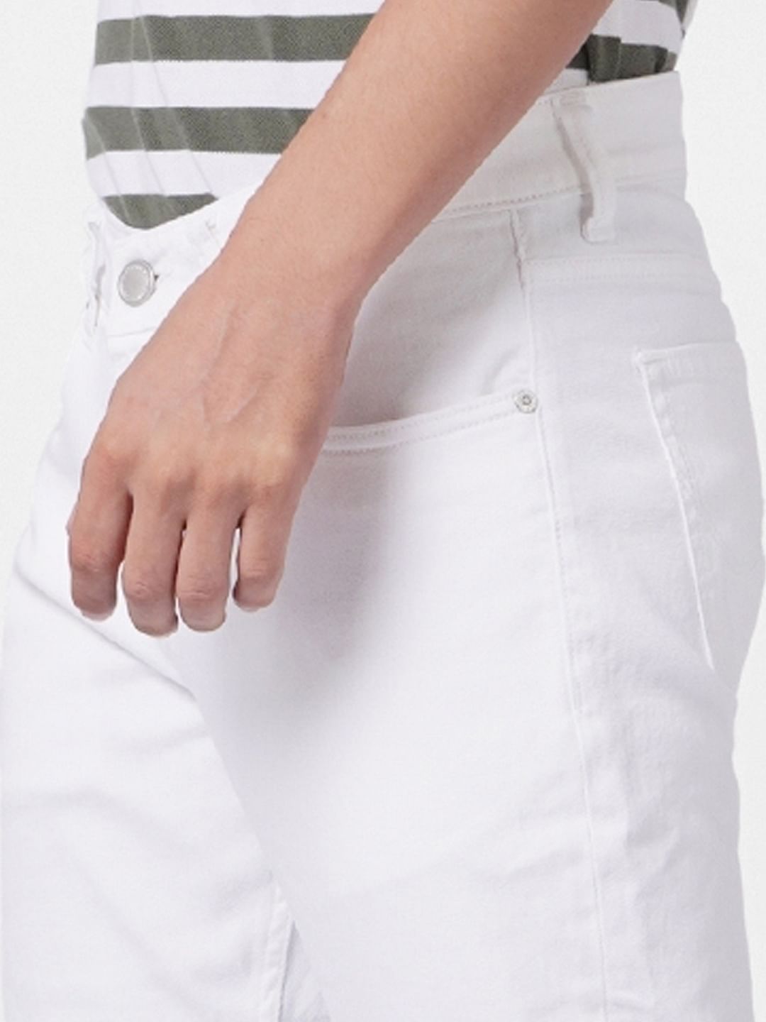 White Low Rise Ben Skinny Jeans