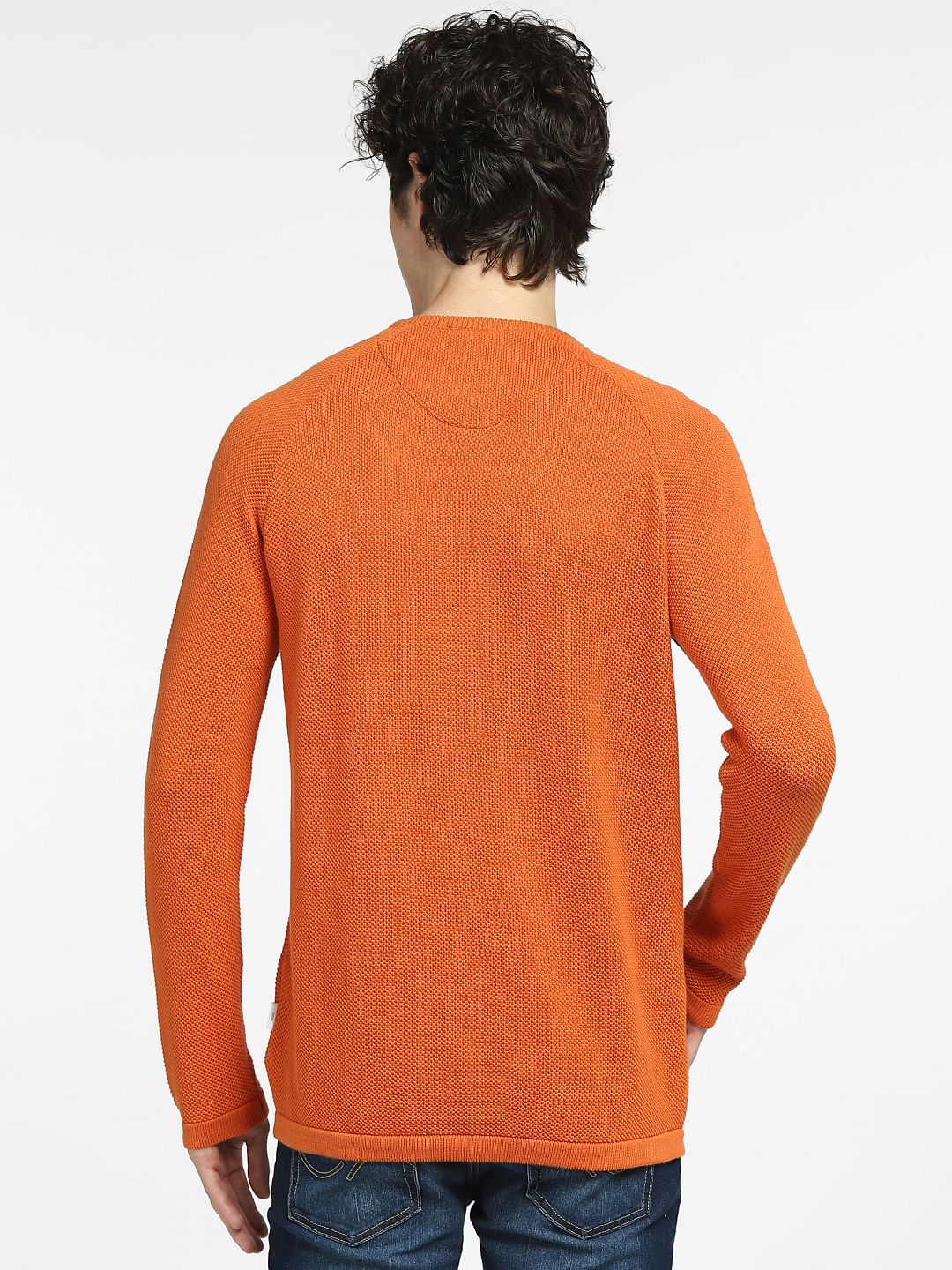 Orange Zip Detail Pullover