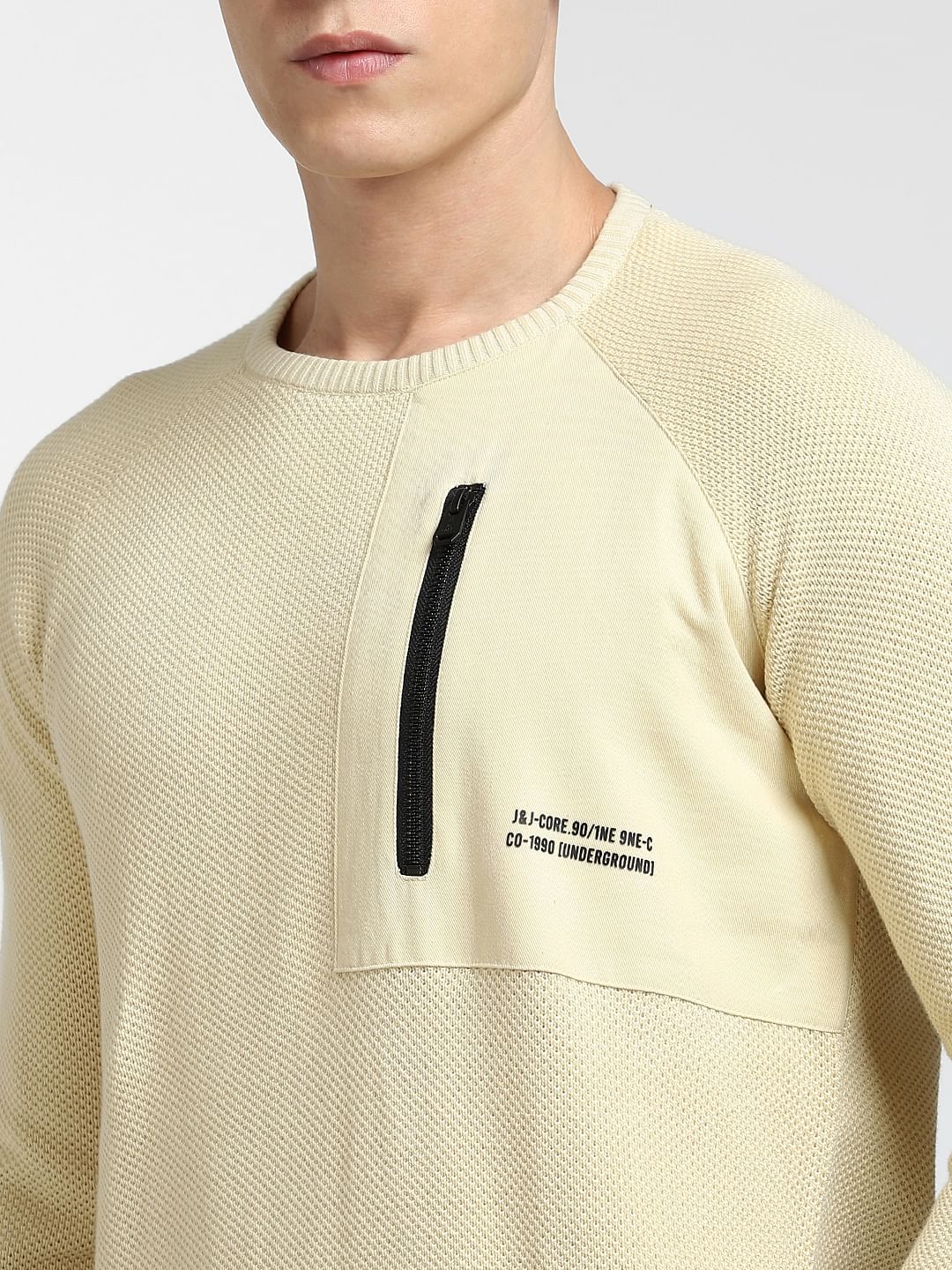 Beige Textured Pullover