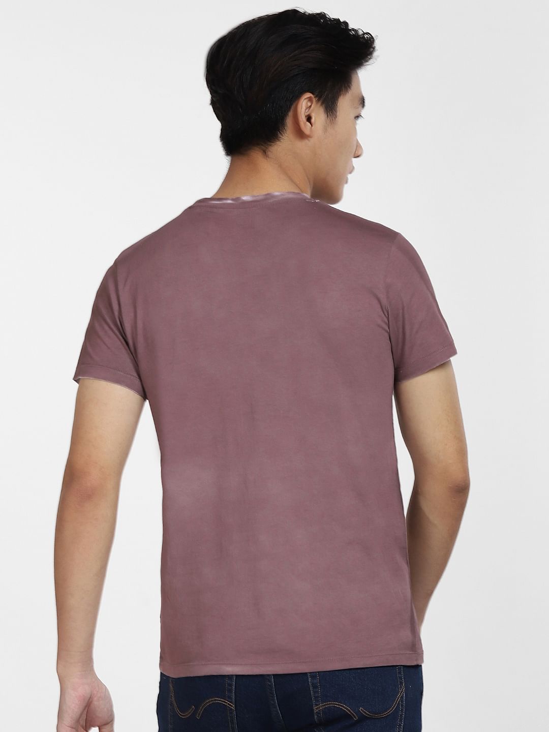 Purple Faded Logo Print T-shirt