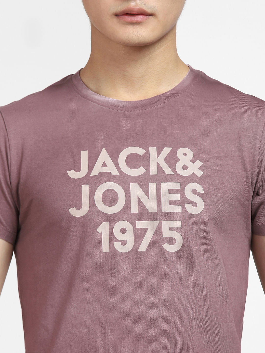 Purple Faded Logo Print T-shirt