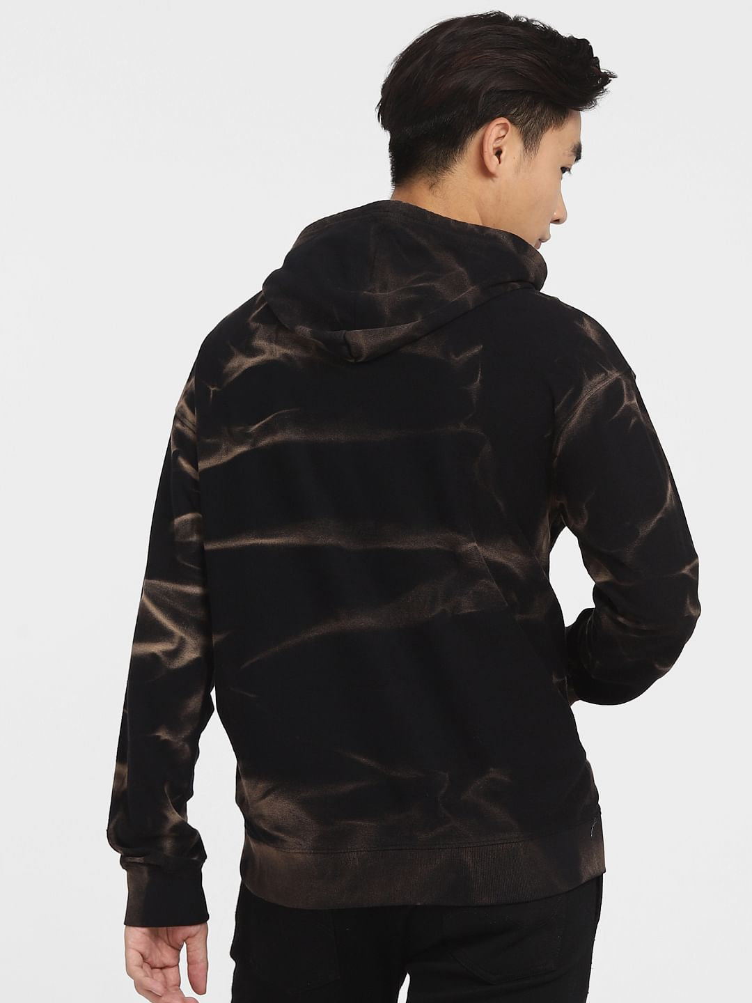 Black Printed Hooded Sweatshirt