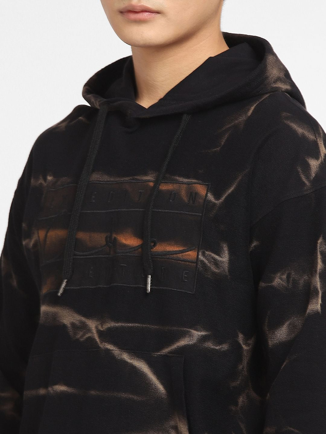 Black Printed Hooded Sweatshirt