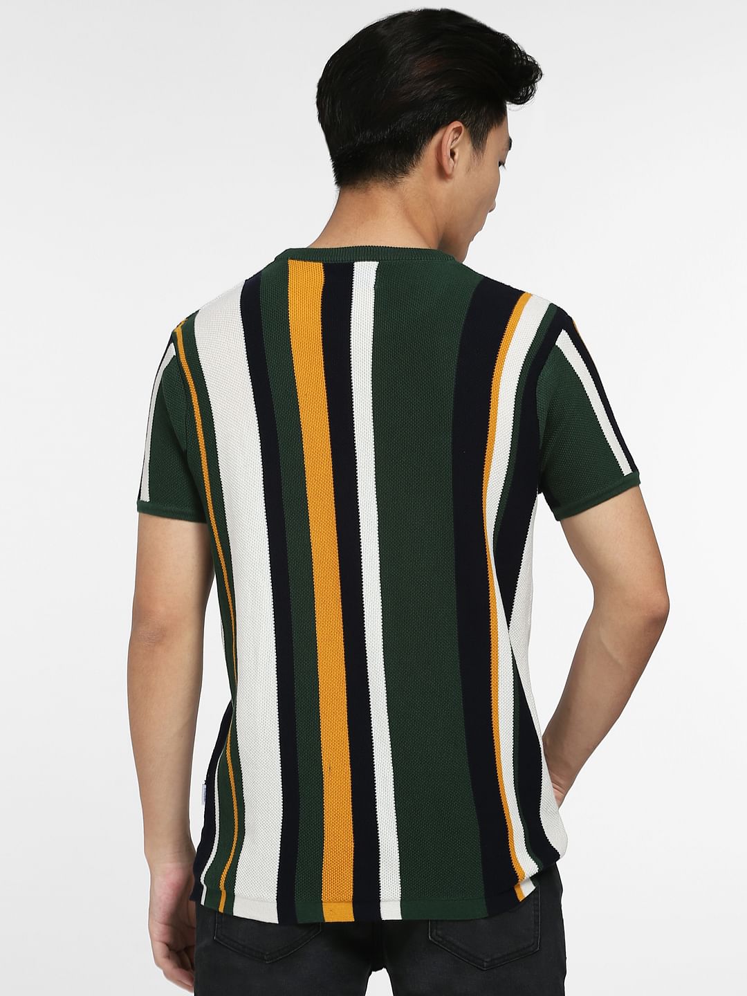Green Striped Knitted T-shirt