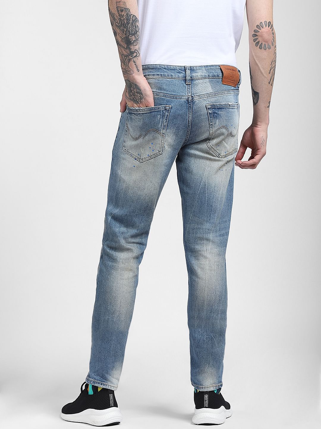 Light Blue Low Rise Glenn Ripped Slim Fit Jeans