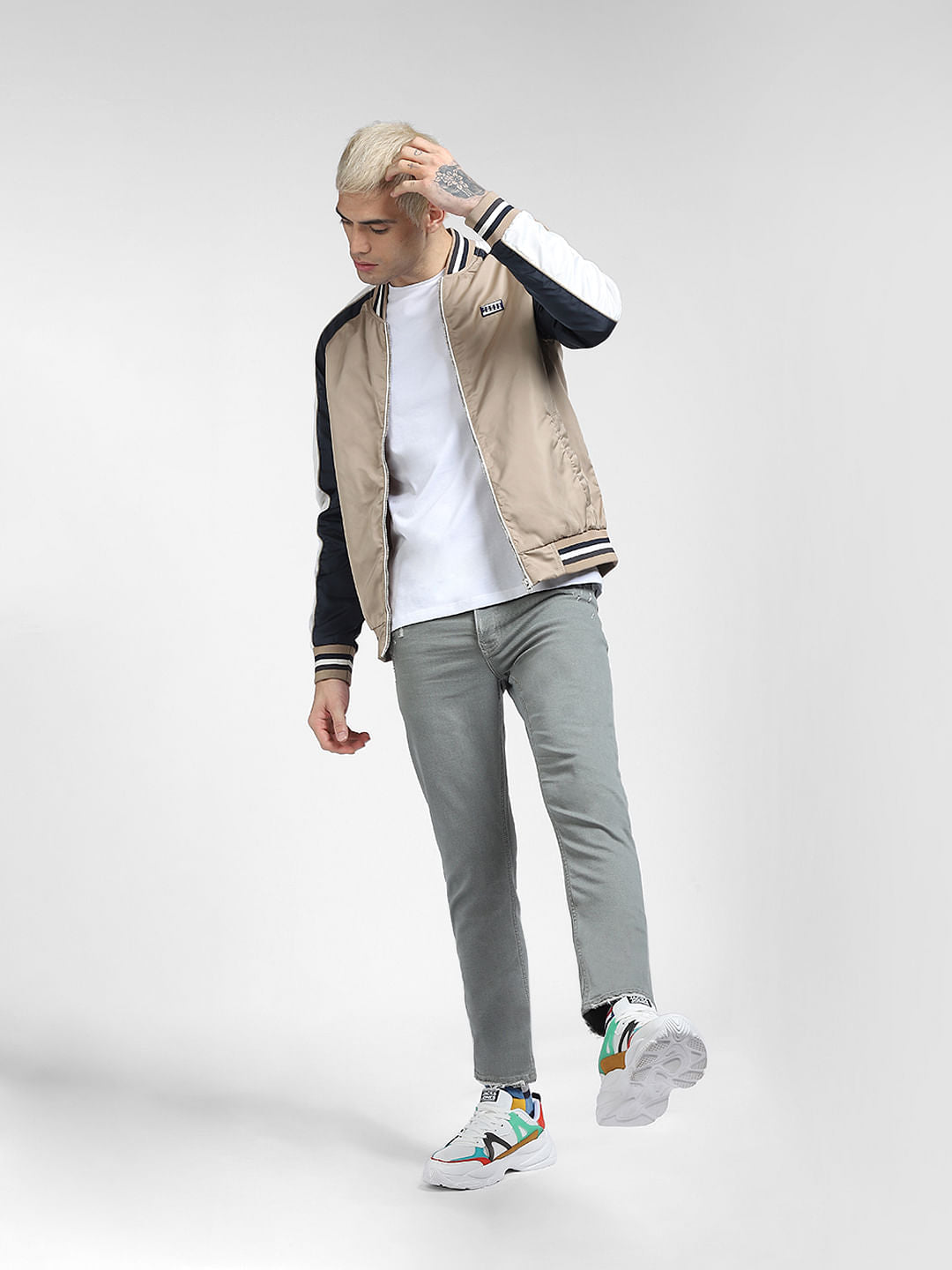 Light Green Low Rise Glenn Ripped Slim Fit Jeans