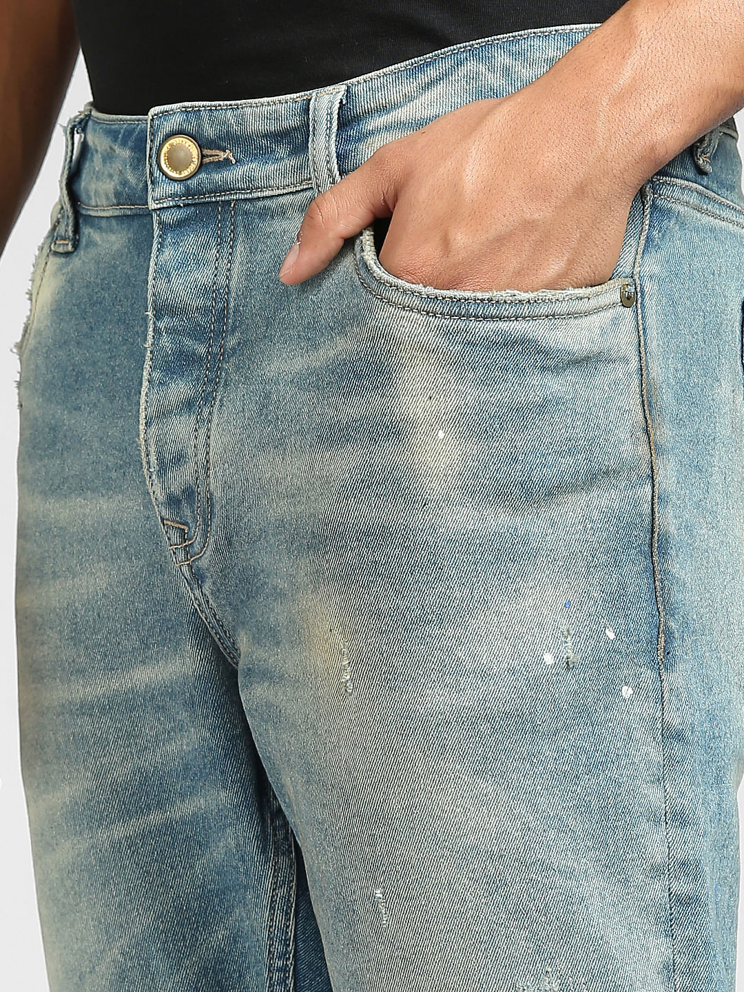 Light Blue Ripped Tim Slim Jeans