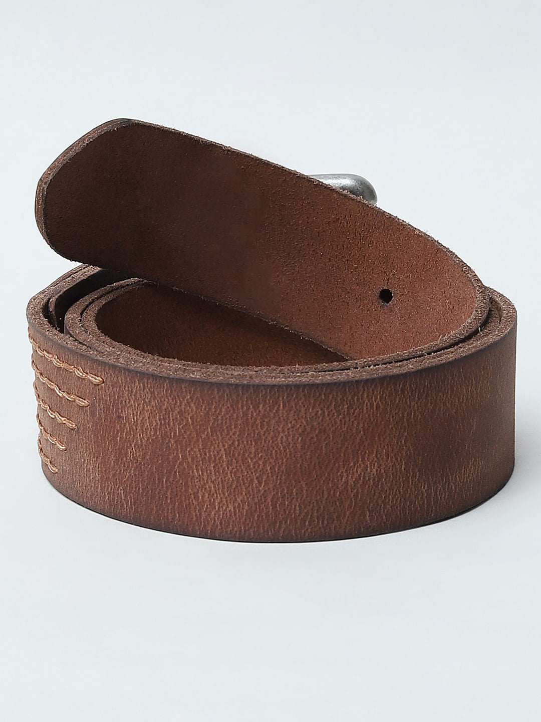 Brown Burnished Leather Belt