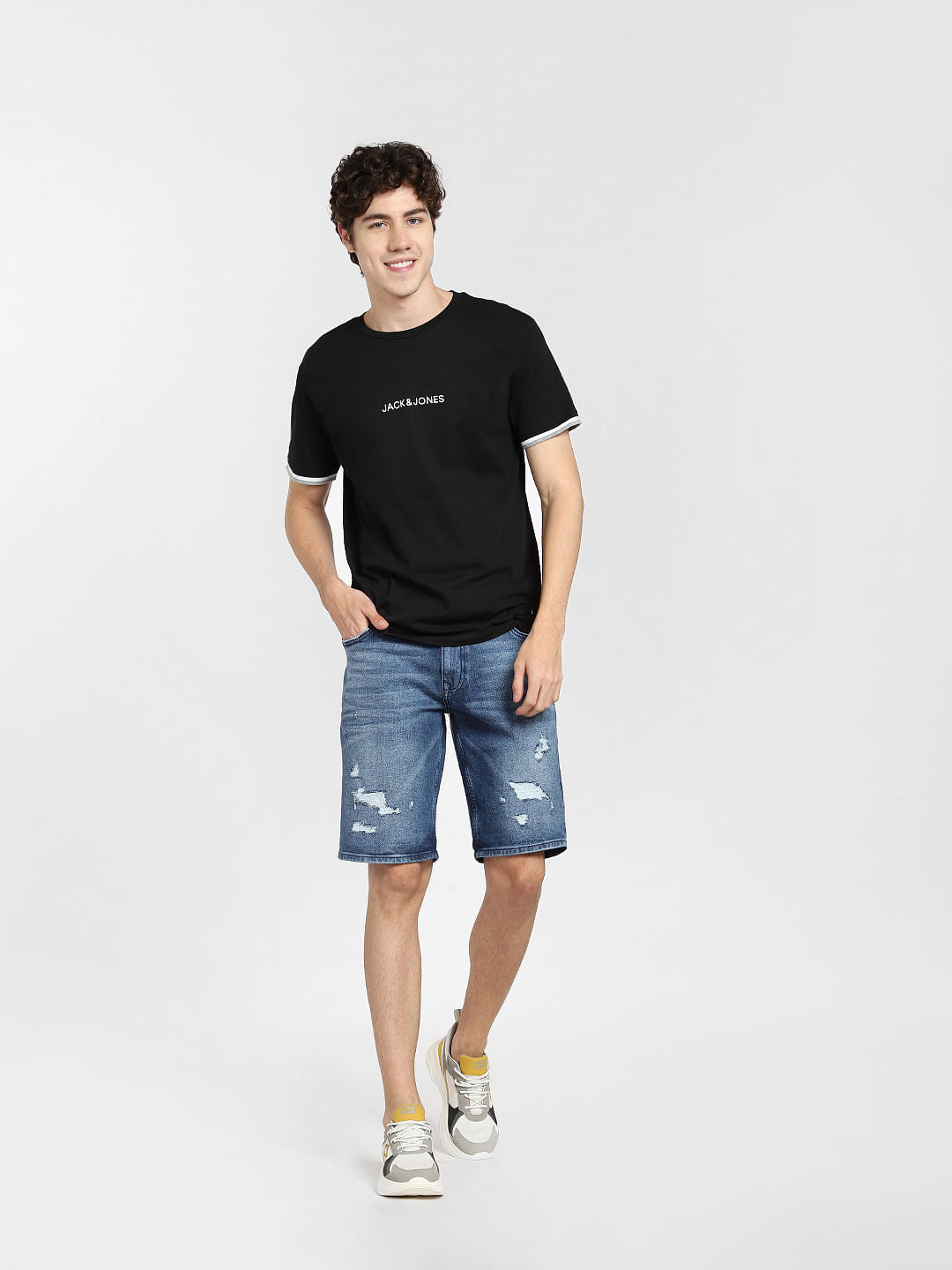 Black Logo Print Crew Neck T-shirt