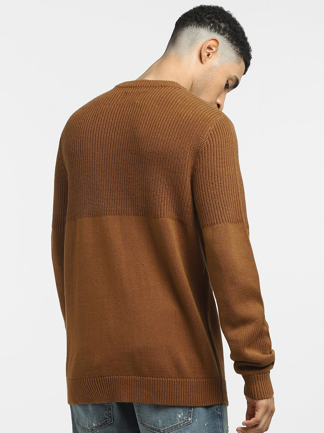 Brown Textured Pullover