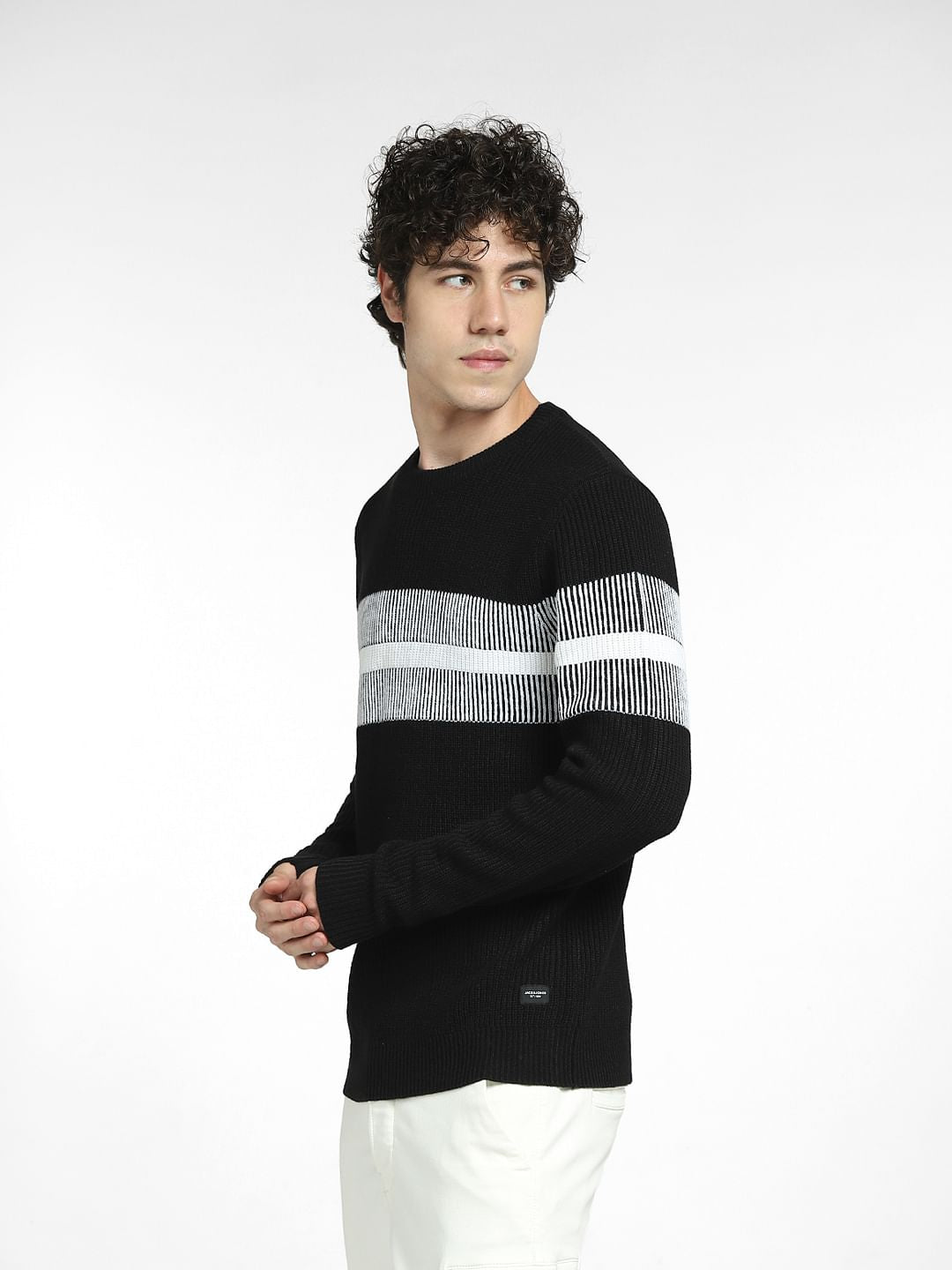 Black Striped Pullover